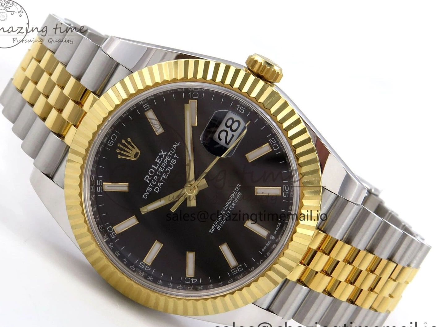 Bracelet Best Jubilee Stick Dial Weight) Steel 904L DateJust SS ARF SH3235 1:1 on (Gain Edition YG Black 41 0306
